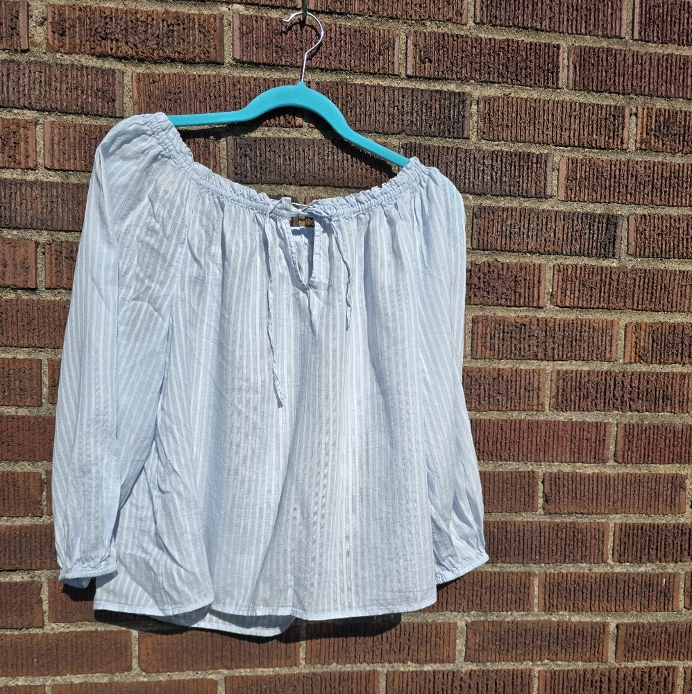 Striped White Blouse